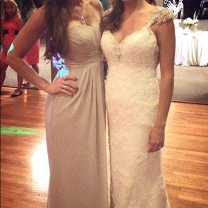 David’s bridal Champagne bridesmaid dress size 6